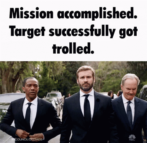 Three Men In Suits And Ties Are Walking Down A Street With A Caption That Says Mission Accomplished Target Successfully  GIF
