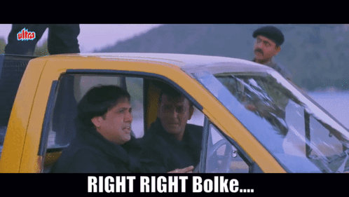 Three Men in Yellow Truck Right Right Bolke