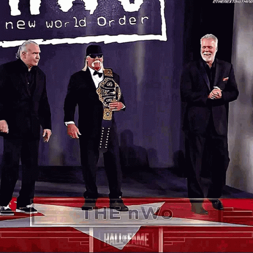 Three Men on Red Carpet New World Order