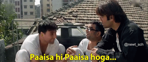 Three Men on Roof Saying Paaisa Hi Paaisa Hoga