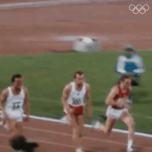 Three Men Running on Track