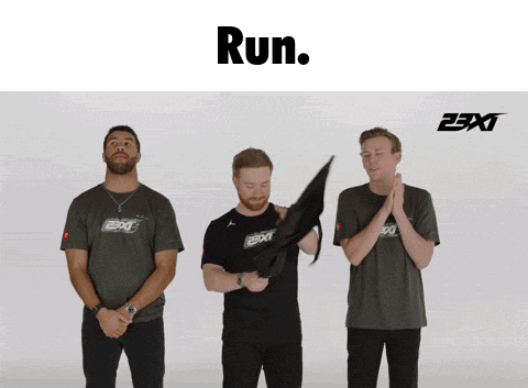 Three Men Saying Run