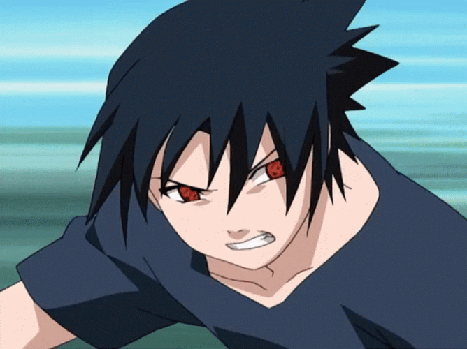 Three Naruto Versus Sasuke Fighting GIF
