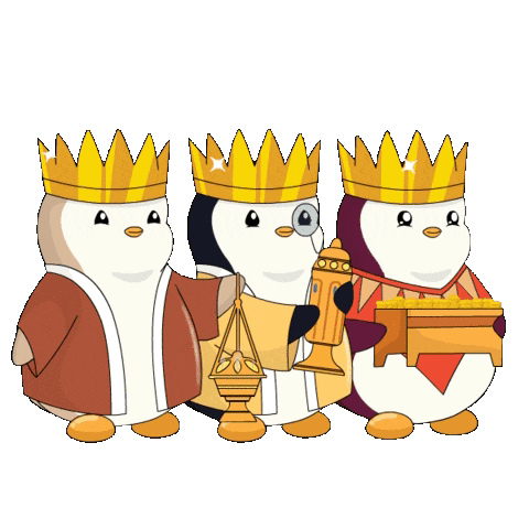 Three Penguin King GIF