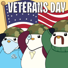 Three Penguins Saluting Veterans Day