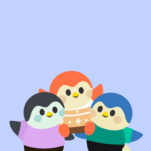 Three Penguins Standing Next to Each Other