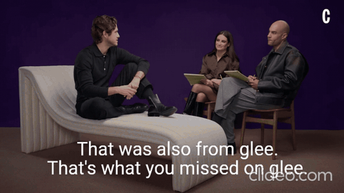 Three People on Couch Talking About Glee