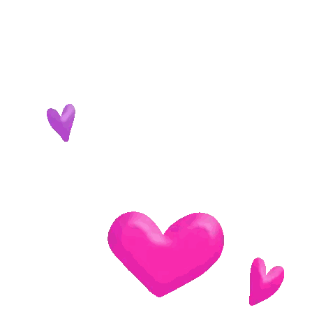 Three Purple Hearts Floating