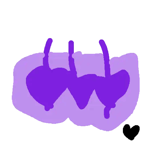 Three Purple Hearts with Black Heart Background