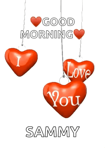 Three Red Hearts Hanging From Strings Good Morning Sammy