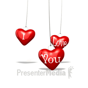 Three Red Hearts Saying I Love You