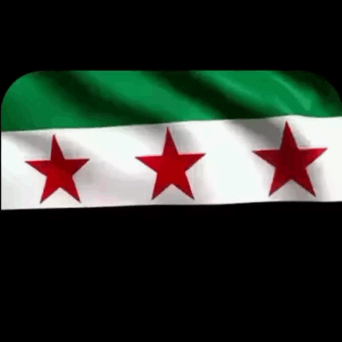 Three Red Stars On Green And White Flag GIF