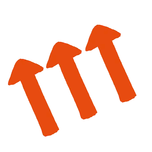 Three Red Upward Arrows