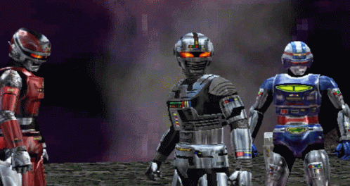 Three Robots With Number 1