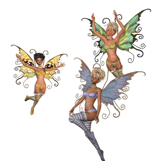 Three Sexy Fairy Flying GIF
