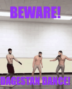 Three Shirtless Men Beware Dagestan Dance GIF