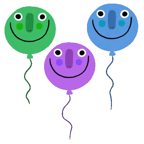 Three Smiley Face Balloons Flying
