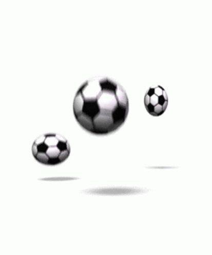 Three Soccer Balls Falling