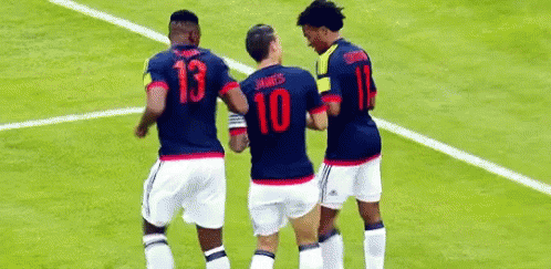 Three Soccer Players With Number 10 Jersey GIF