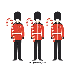 Three Soldiers With Candy Canes