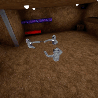 Three Spider-Man Are Standing Next To Each Other In A Room . GIF