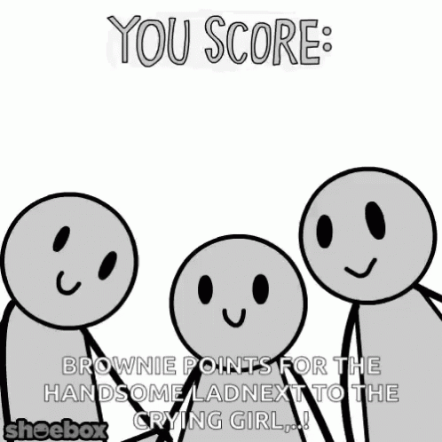 Three Stick Figures Are Holding Up A Sign That Says 10 GIF