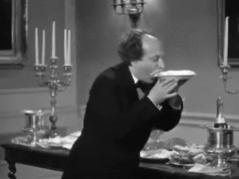 Three Stooges Larry Moe Pie Face GIF