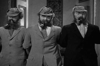 Three Stooges Salute Cap Mask GIF