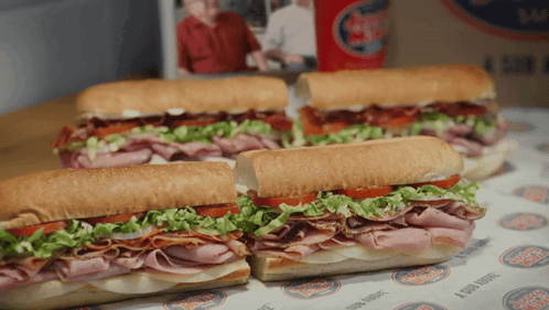 Three Sub Sandwiches