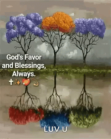 Three Trees Painting With Blessings GIF
