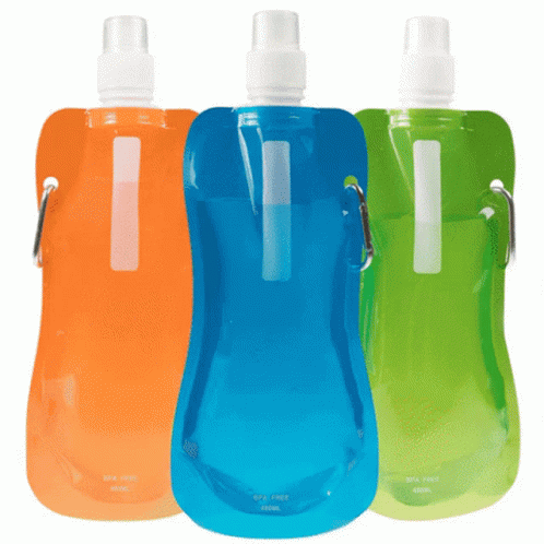 Three Water Bottles BPA Free Lined Up