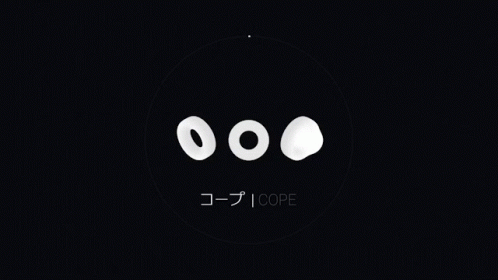 Three White Circles Saying Cope on Black Background