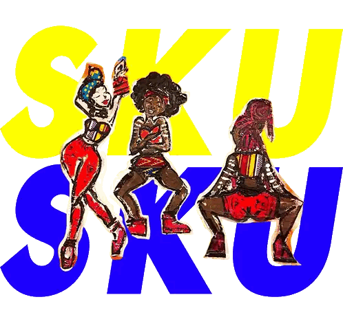 Three Women Dancing with Skusku