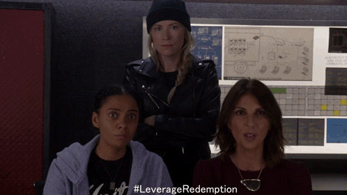 Three Women Standing Leverage Redemption GIF