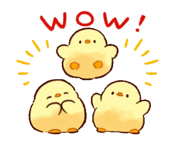 Three Yellow Chicks With Wow