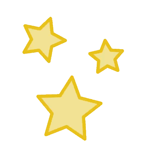 Three Yellow Stars with Black Outline