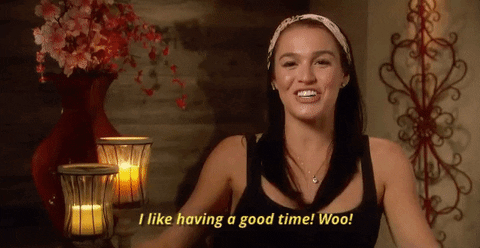 Thrilled Alexis Shaking Chest The Bachelor GIF