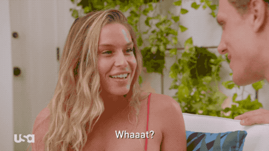 Thrilled Hot Girl Asking Whaaat GIF