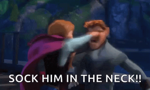 Throat Punch From Anna Frozen GIF