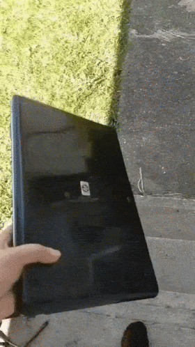 Throw Computer On Road On Sunny Day GIF