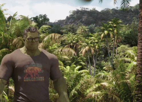 Throwing Coconut Tree On Hulk GIF