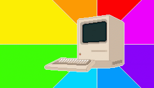 Throwing Computer Rainbow Animation GIF