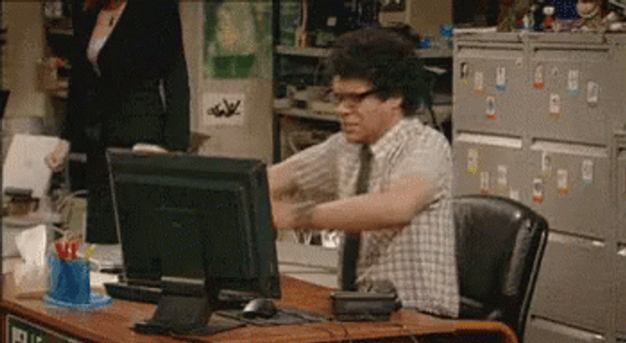 Throwing Computer By Office Man GIF