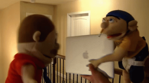 Throwing Computer Laptop By Muppets GIF