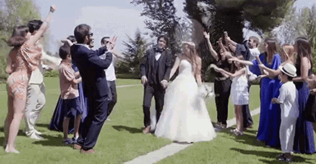 Throwing Flower Confetti Couple Marriage GIF