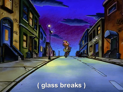 Throwing Newspaper Glass Breaking Fail GIF