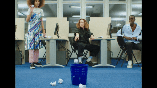 Throwing Papers At The Bin Game In The Office GIF
