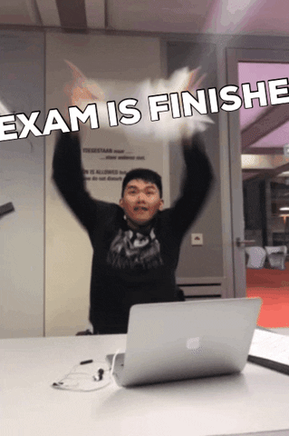 Throwing Papers Exam Is Finished GIF