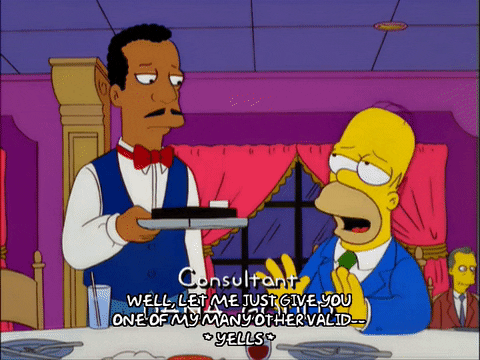 Throwing Papers Homer Simpson In A Restaurant GIF