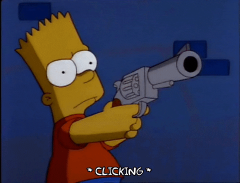 Throws Gun Bart Simspon GIF